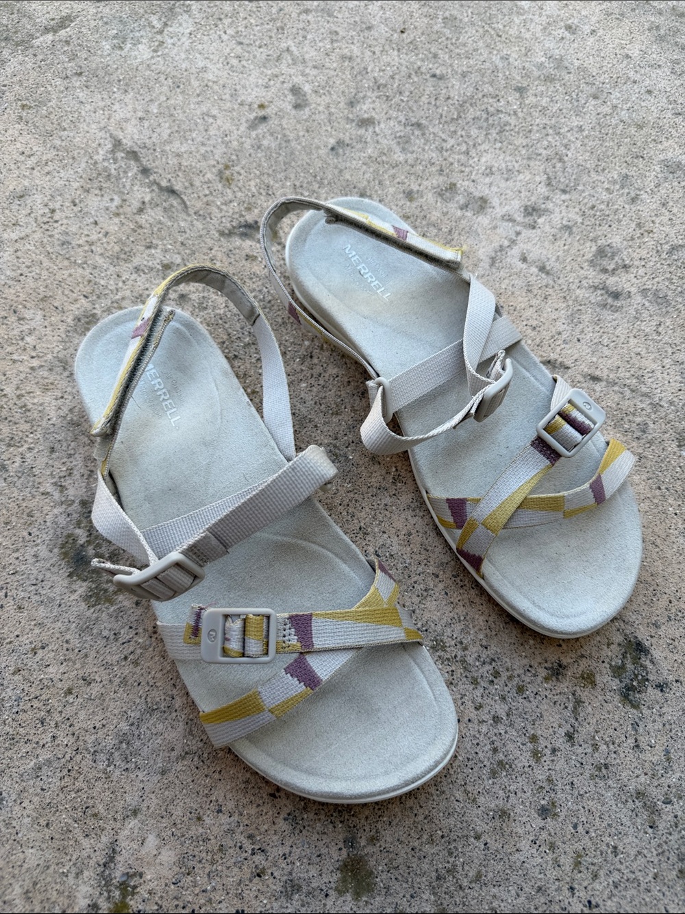 Merrell Women's District 3 Strappy Walking Sandal Oyster Beige Size 10
